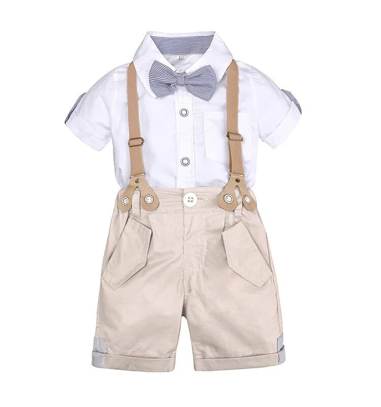 Toddler Boys Clothing Set Summer Baby Suit Shorts Shirt 1 2 3 4 Year Children Kids Clothes Suits Formal Wedding Party Costume