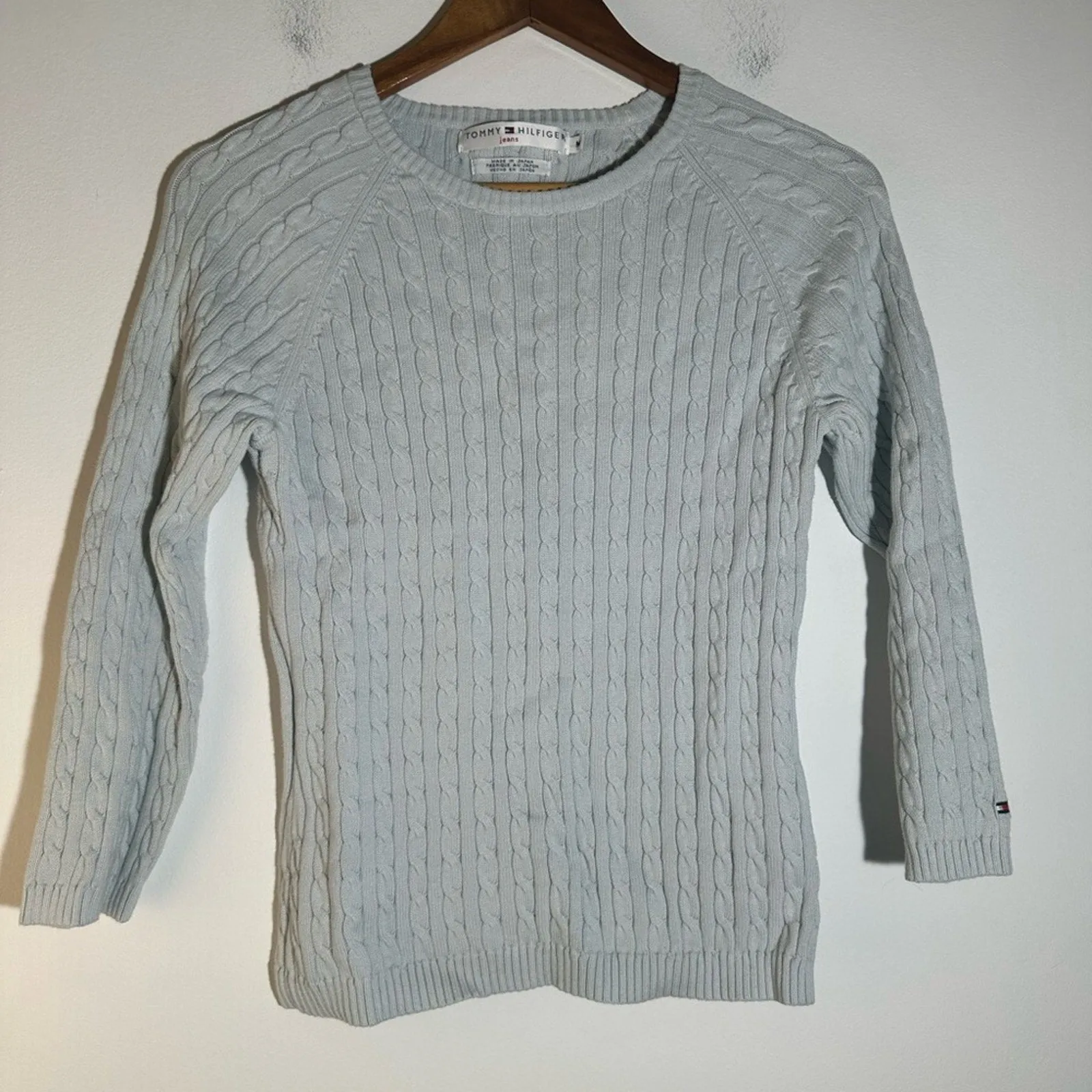 Tommy Hilfiger Baby Blue Cable Knit Sweater