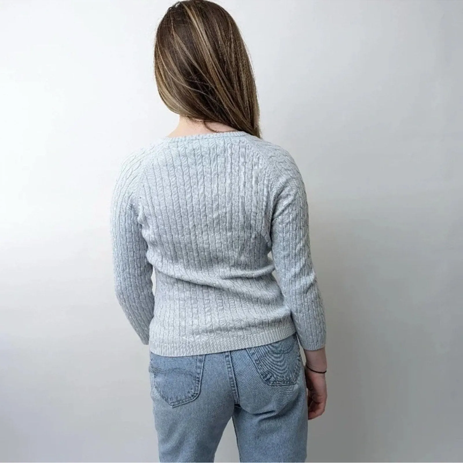 Tommy Hilfiger Baby Blue Cable Knit Sweater