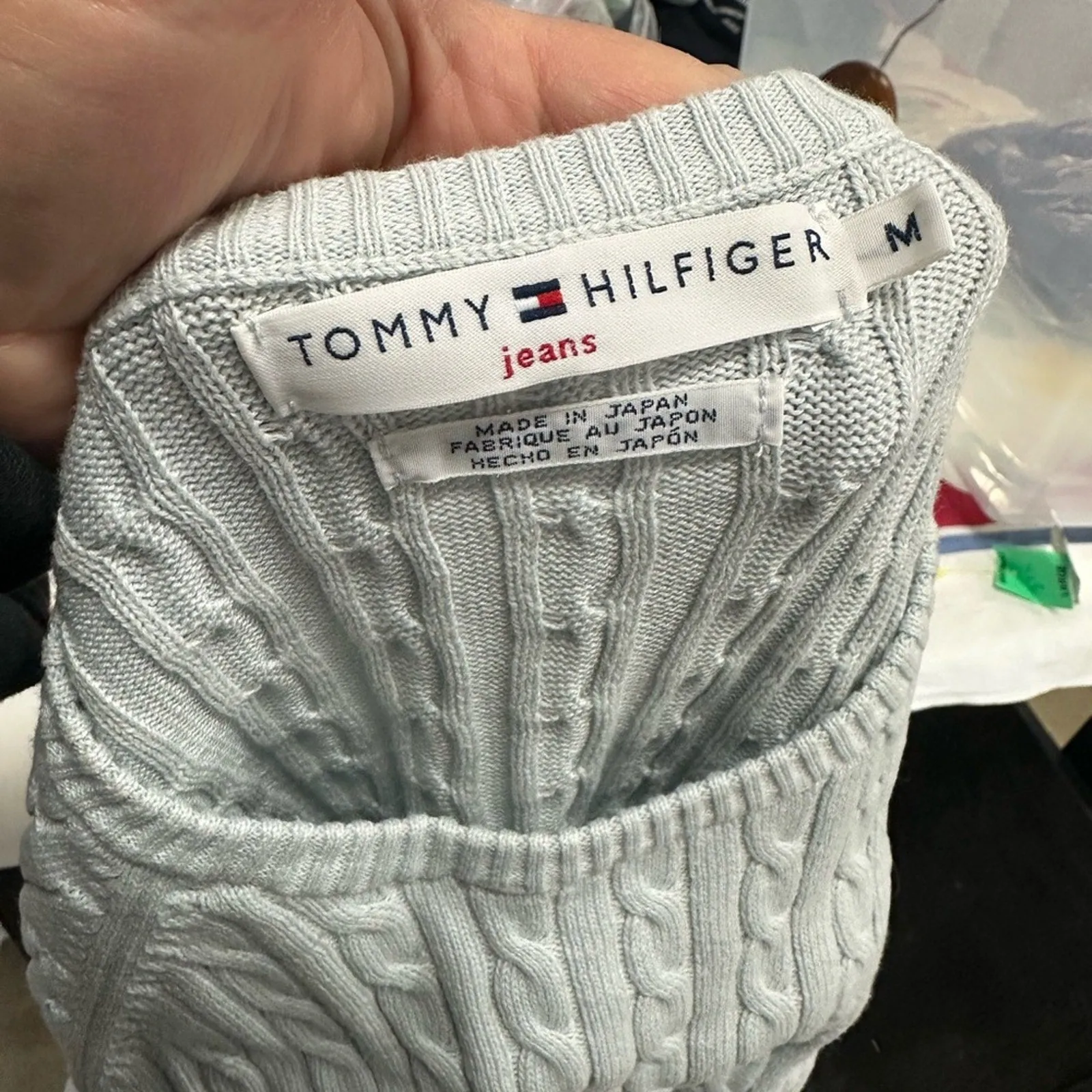 Tommy Hilfiger Baby Blue Cable Knit Sweater