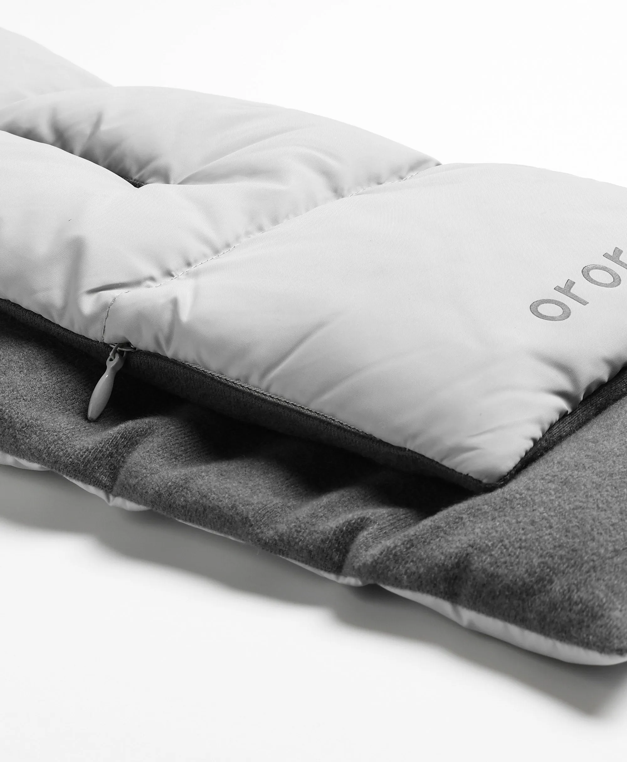 Unisex Heated Puffer Down Scarf - Light Gray