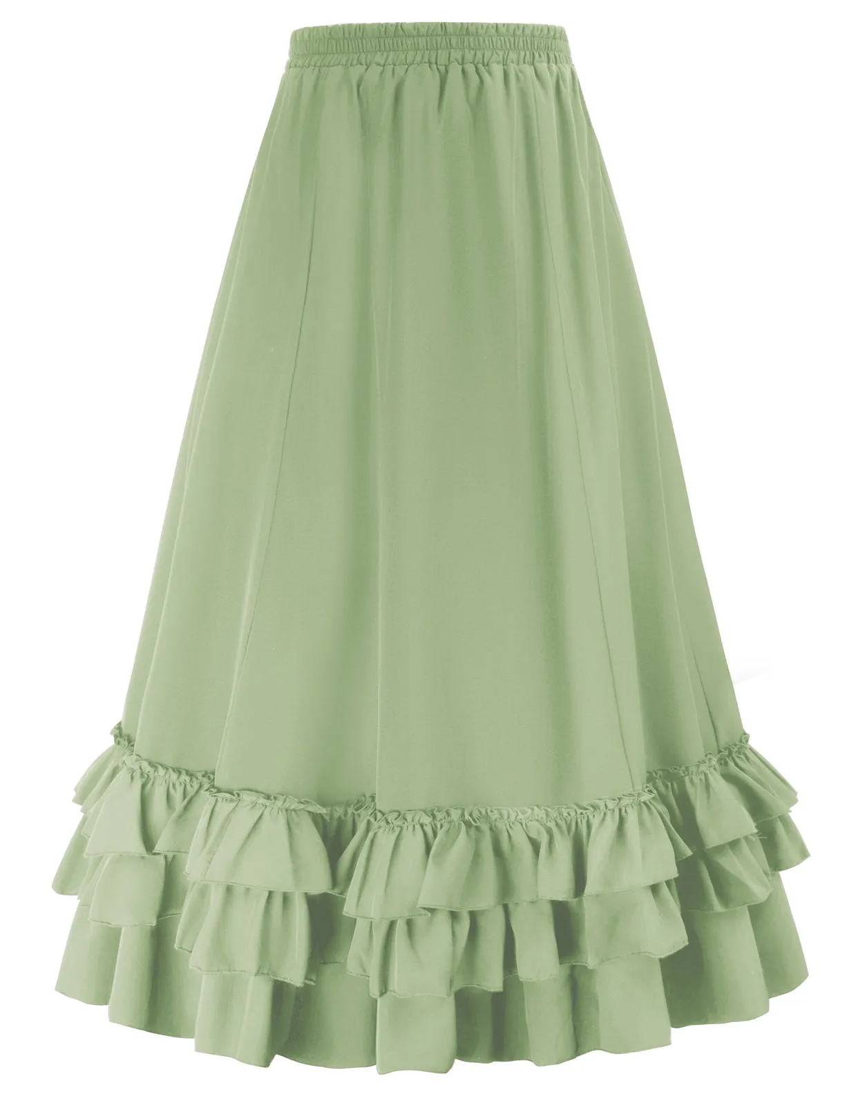 Vintage Retro Elastic Waist Length Adjustable Gothic Bustle Skirt