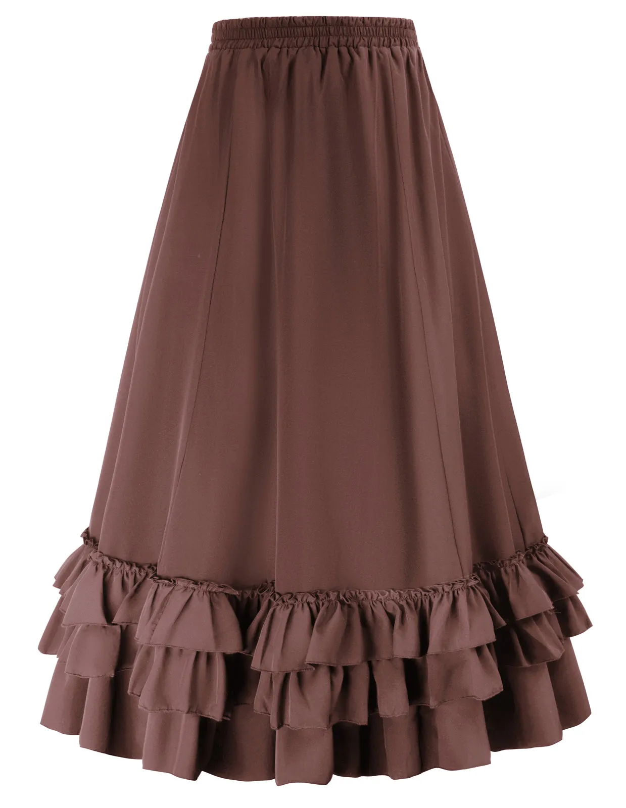 Vintage Retro Elastic Waist Length Adjustable Gothic Bustle Skirt