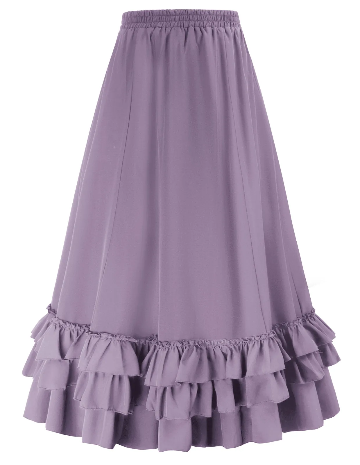 Vintage Retro Elastic Waist Length Adjustable Gothic Bustle Skirt