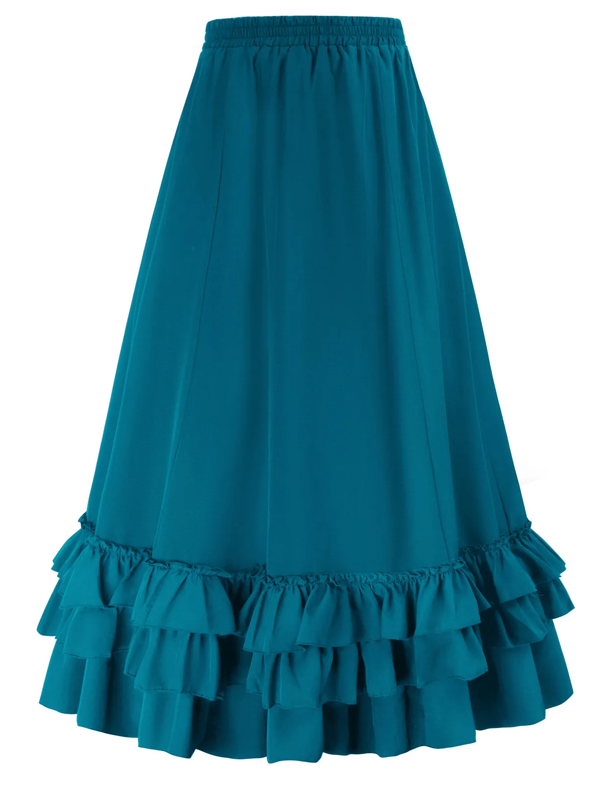 Vintage Retro Elastic Waist Length Adjustable Gothic Bustle Skirt