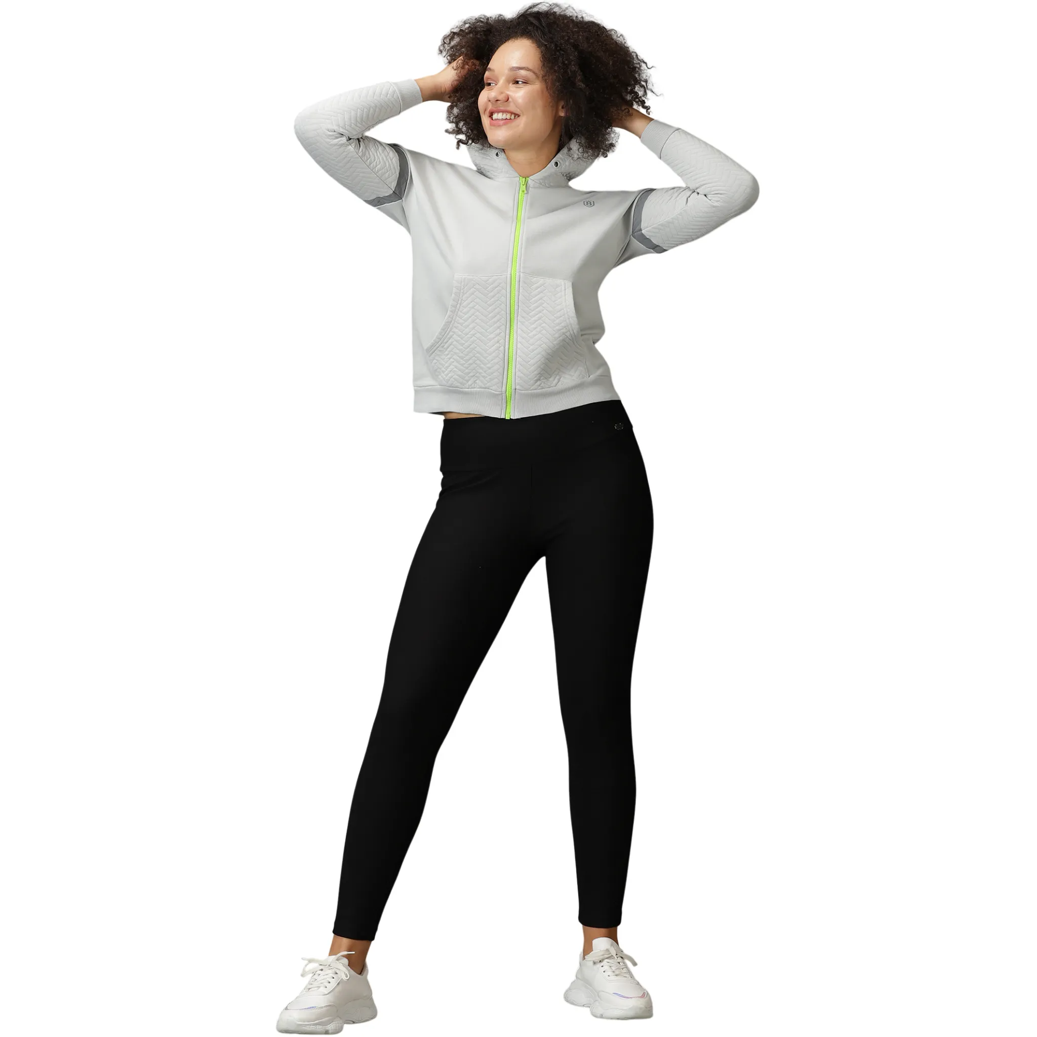 Women's Quilted Hoodie Sweat Shirt with Kangaroo Pockets