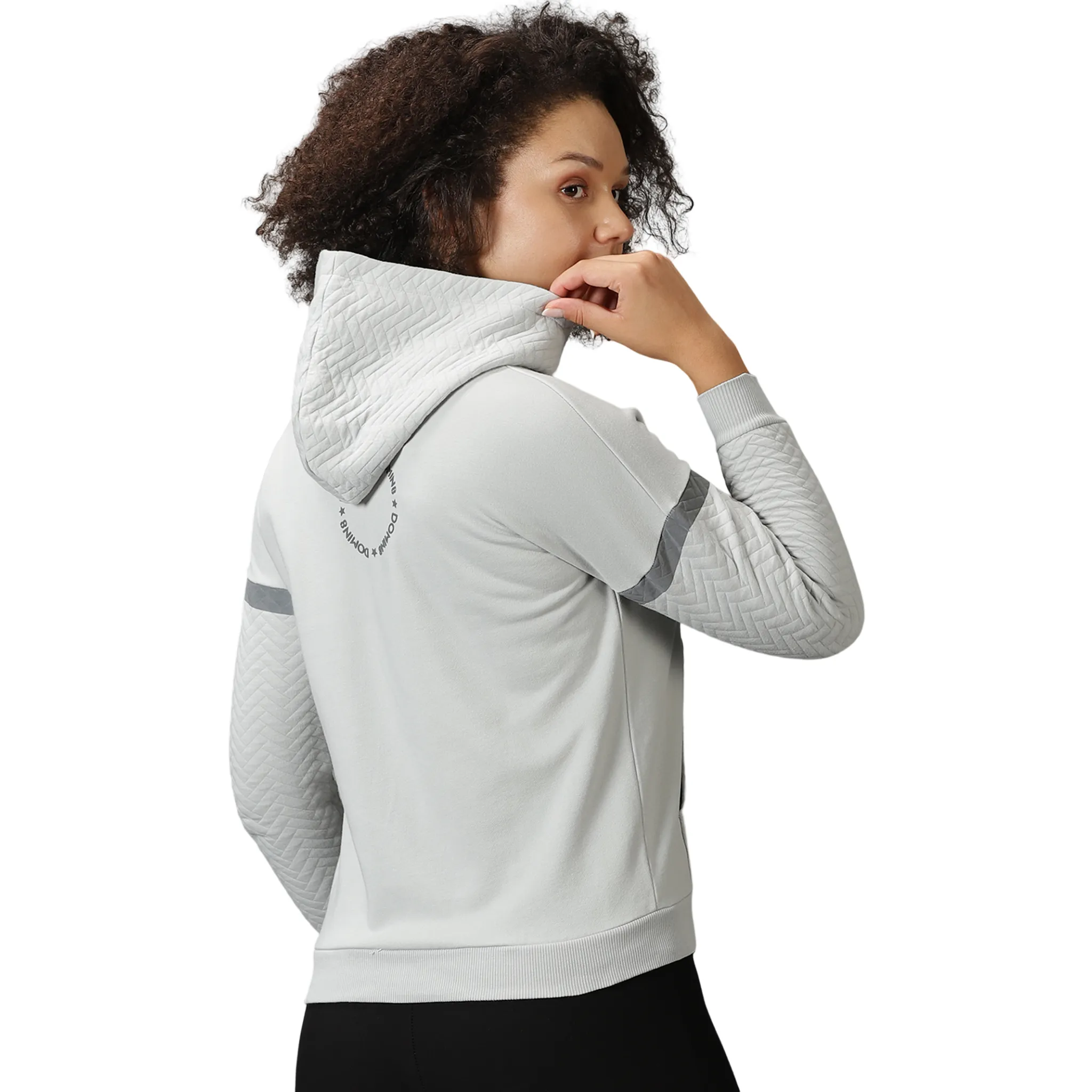 Women's Quilted Hoodie Sweat Shirt with Kangaroo Pockets