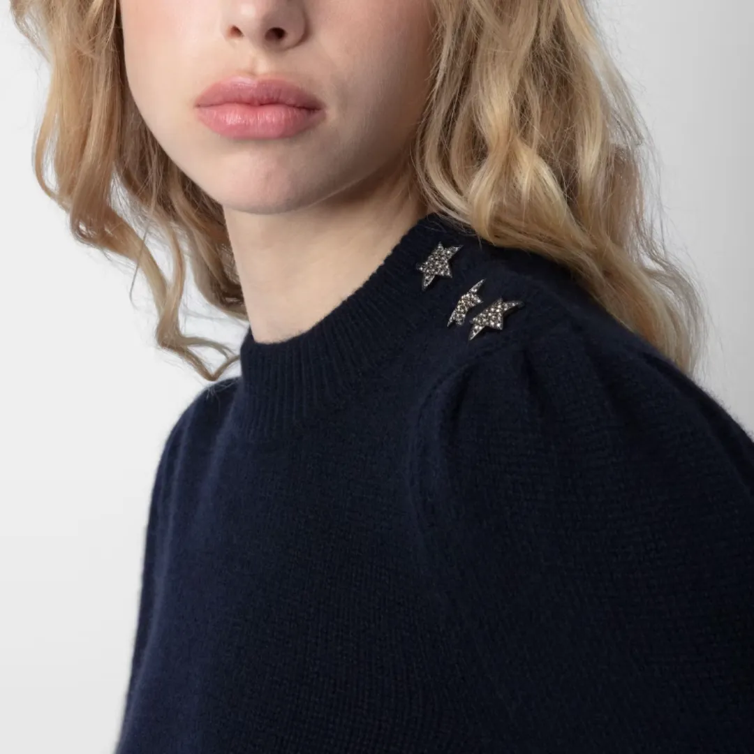 Zadig & Voltaire Betson Jewelled Cashmere Jumper - Encre